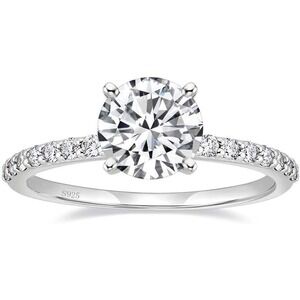 Sterling Silver 925 Round Cut Cubic Zirconia‎ CZ 1.25 CT Halo Engagement Ring